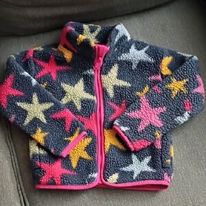 Jumping Beans Star Pattern Fleece Jacket - Pink, Yellow, Gray